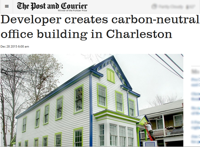 The Post and Courier | Developer creates carbon-neutral office building in Charleston